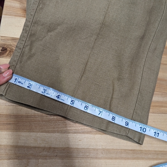 Cabi Wide Leg Olive Khaki All Linen Pants Medium - Picture 12 of 12